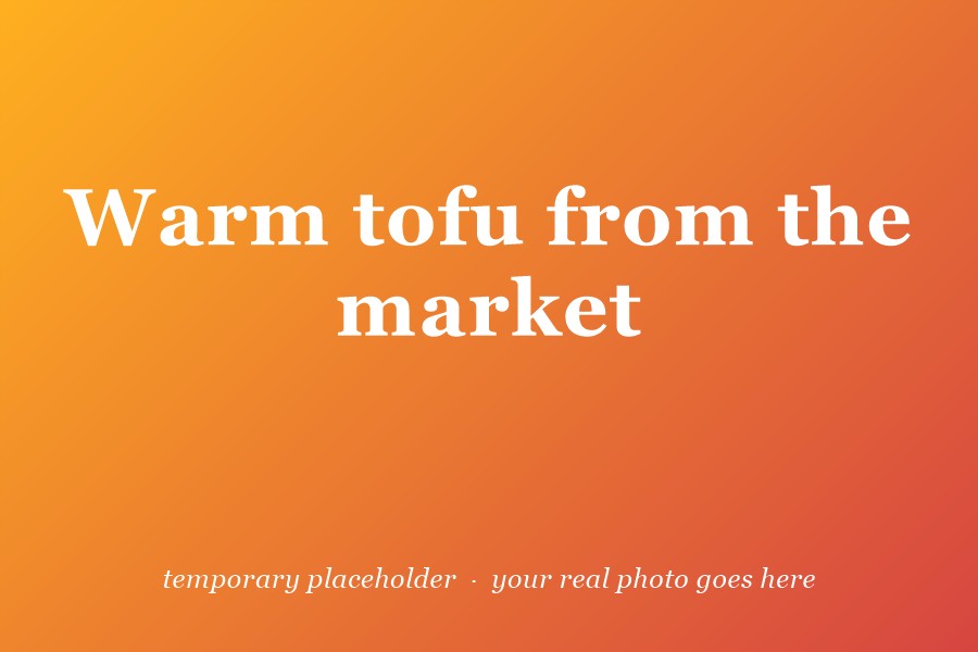 Warm tofu from the market